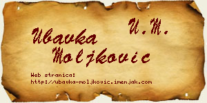 Ubavka Moljković vizit kartica